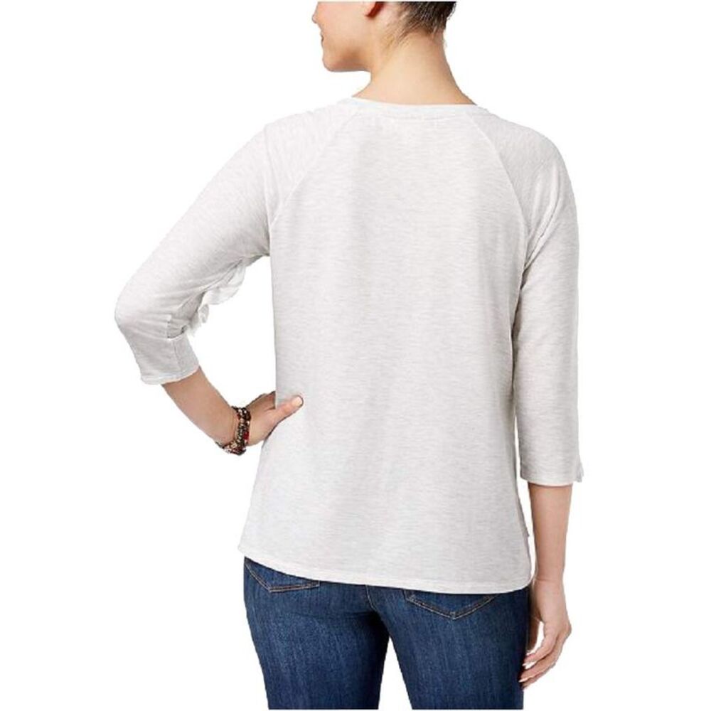 Style & Co Ruffled Raglan Top - Picture 4 of 5